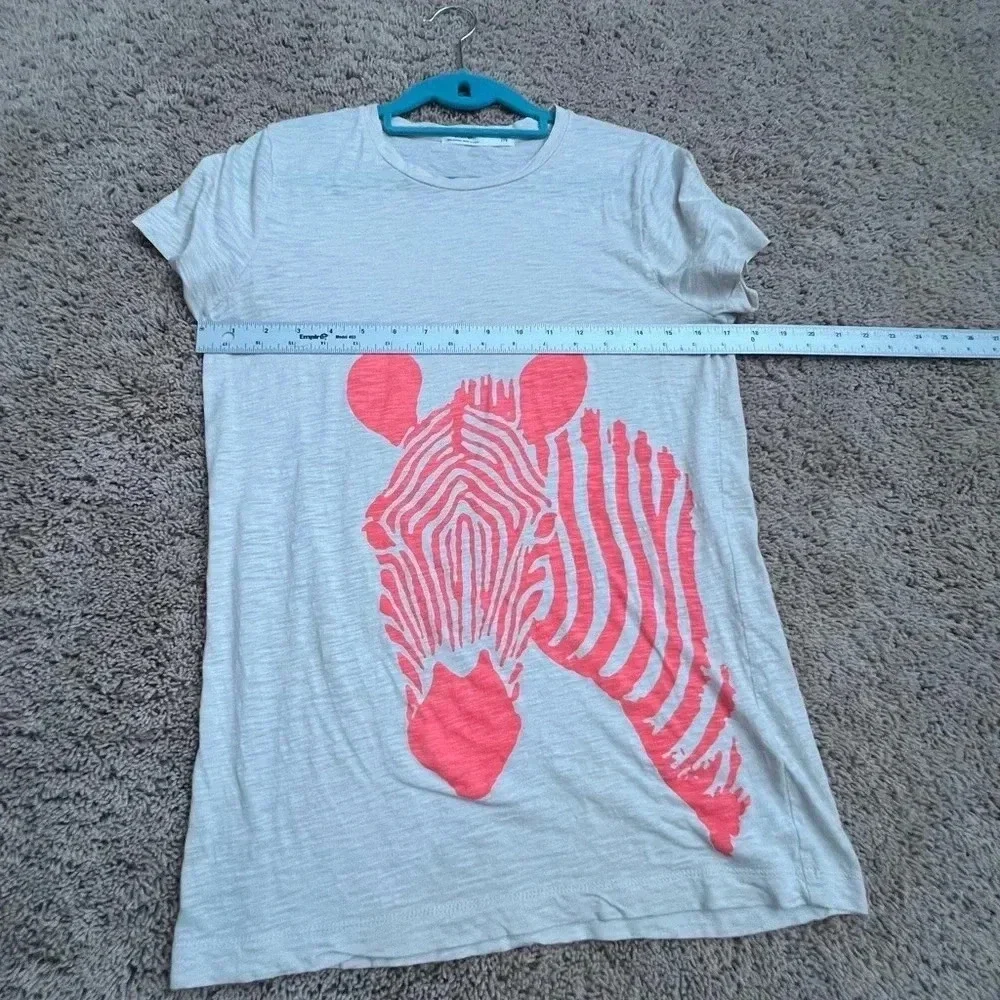 J. Crew zebra print tee shirt medium beige pink cotton short sleeve